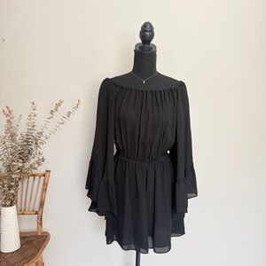Black Nicole Miller Artelier Flowy Whimsigoth Romper Dress.